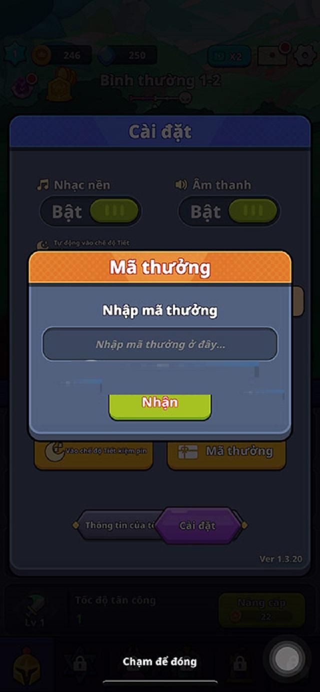 Bạn tiến hành nhập mã code game Monster Slayer gợi ý để quy đổi phần thưởng