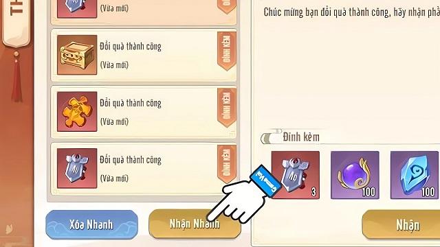 Nhấn nhận nhanh để nhận quà